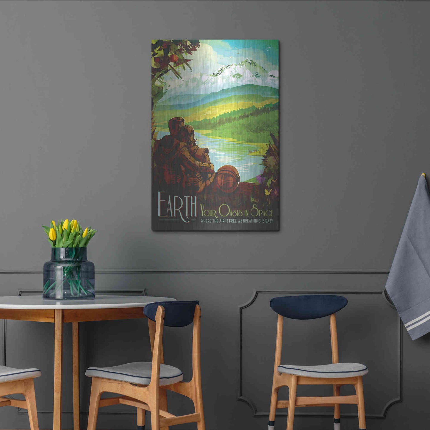 Luxe Metal Art 'Visions of the Future: Earth,' Metal Wall Art,24x36