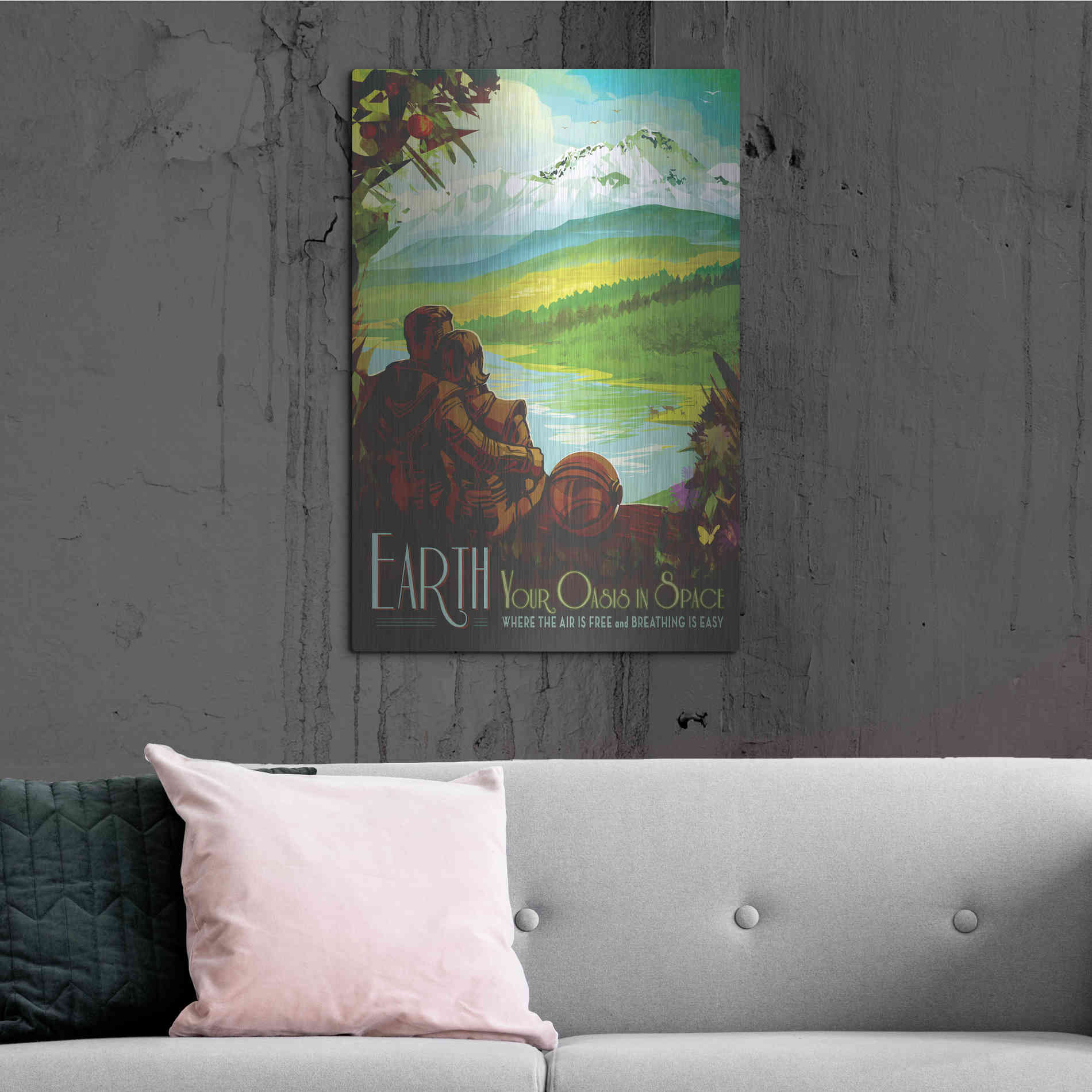 Luxe Metal Art 'Visions of the Future: Earth,' Metal Wall Art,24x36