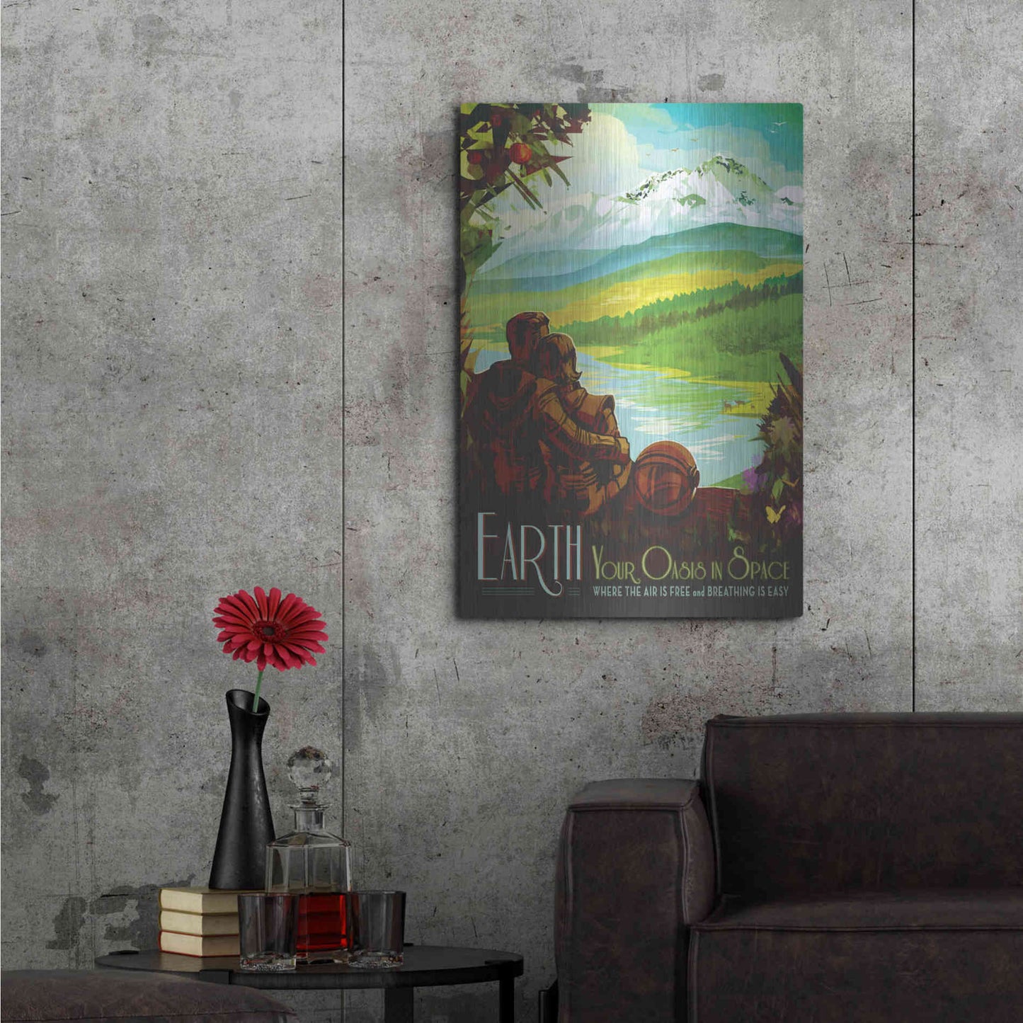 Luxe Metal Art 'Visions of the Future: Earth,' Metal Wall Art,24x36