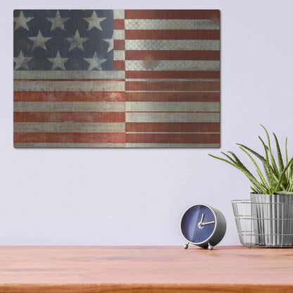 Luxe Metal Art 'Flag of Independence' by Norman Wyatt Jr, Metal Wall Art,16x12