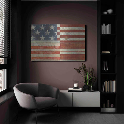 Luxe Metal Art 'Flag of Independence' by Norman Wyatt Jr, Metal Wall Art,24x16