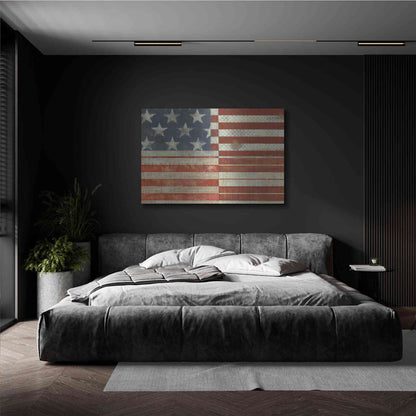 Luxe Metal Art 'Flag of Independence' by Norman Wyatt Jr, Metal Wall Art,36x24