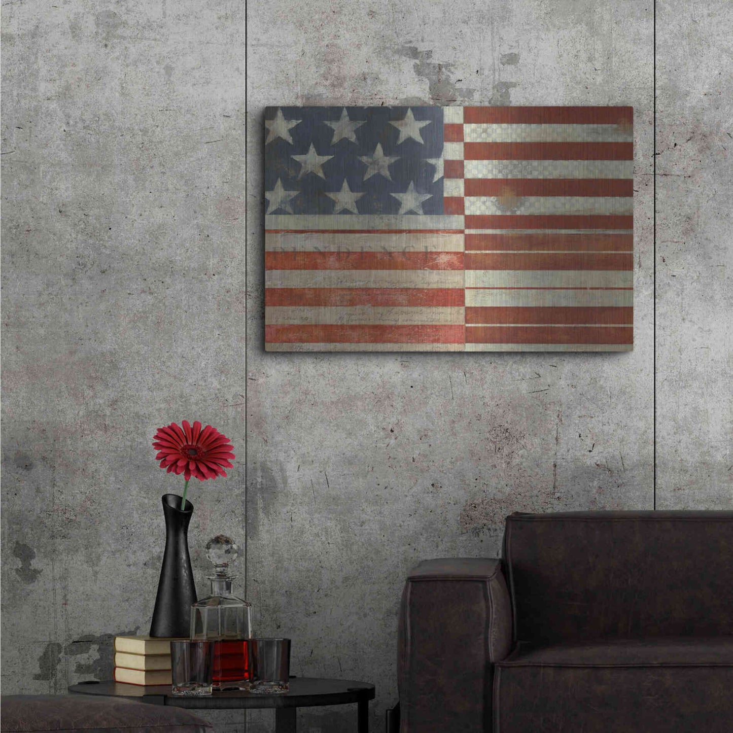 Luxe Metal Art 'Flag of Independence' by Norman Wyatt Jr, Metal Wall Art,36x24