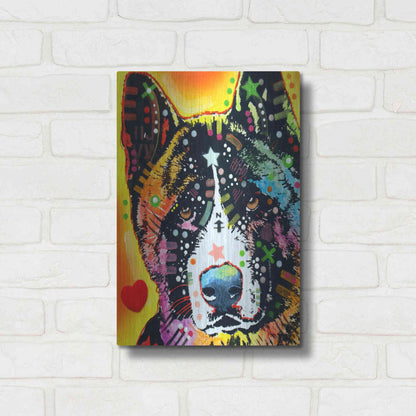 Luxe Metal Art 'Akita 1' by Dean Russo, Metal Wall Art,12x16