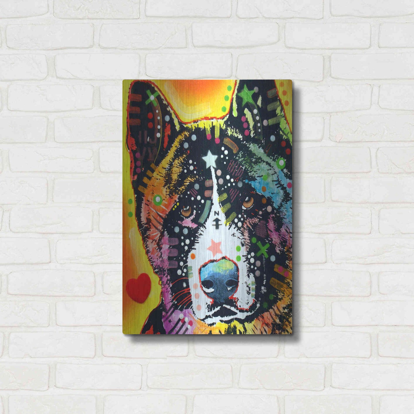 Luxe Metal Art 'Akita 1' by Dean Russo, Metal Wall Art,16x24