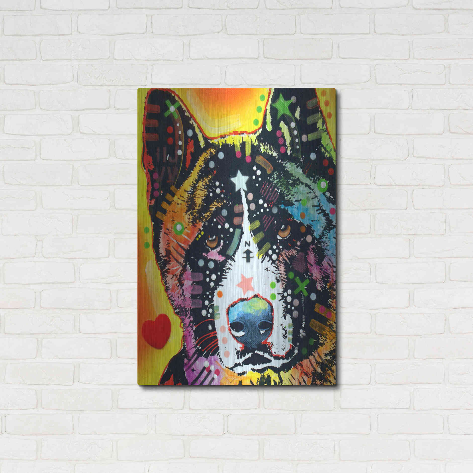 Luxe Metal Art 'Akita 1' by Dean Russo, Metal Wall Art,24x36