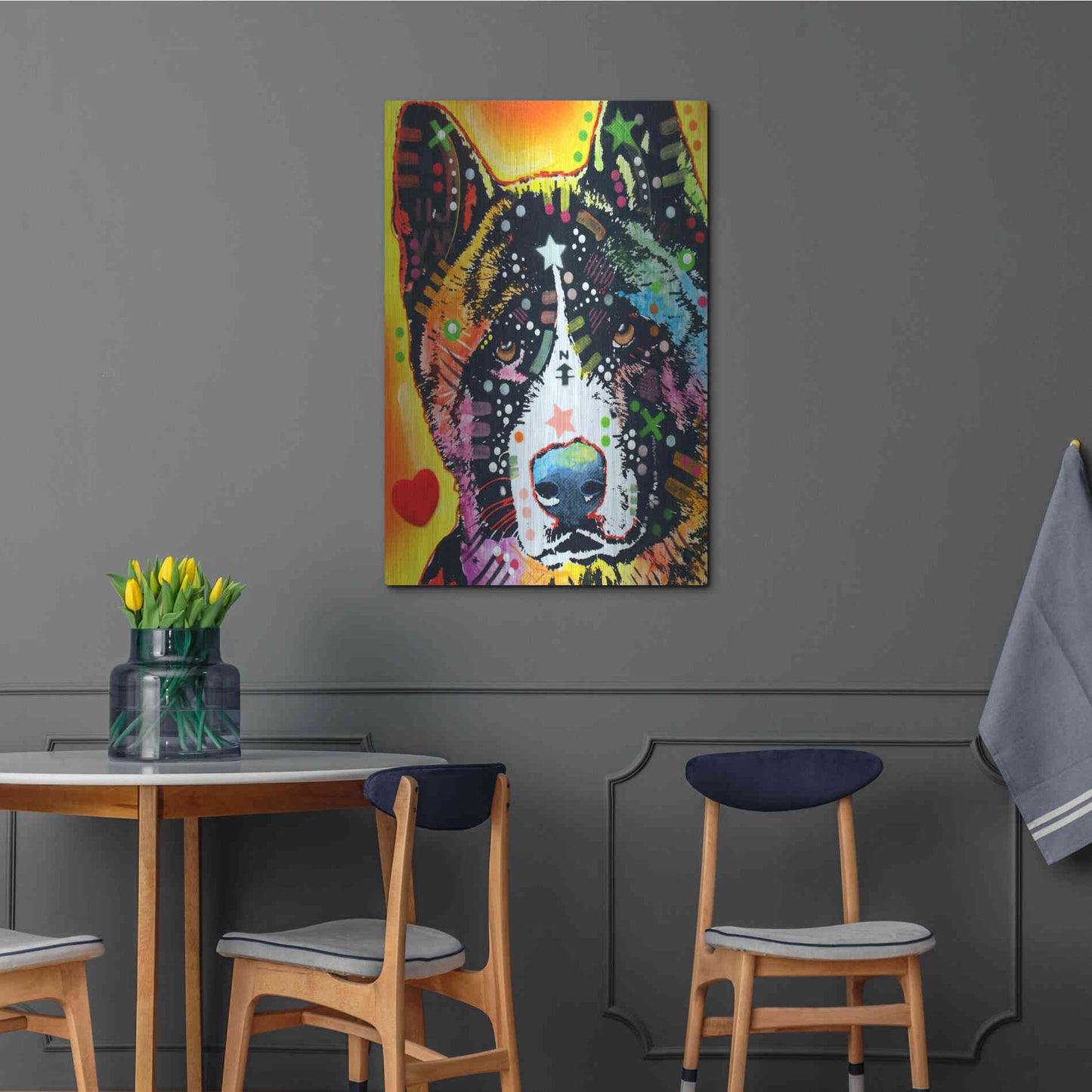 Luxe Metal Art 'Akita 1' by Dean Russo, Metal Wall Art,24x36