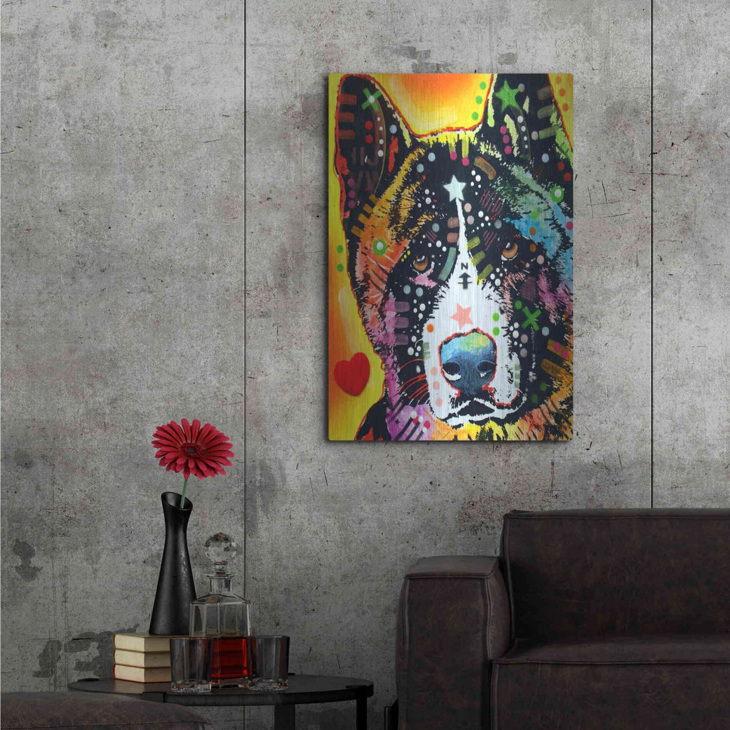 Luxe Metal Art 'Akita 1' by Dean Russo, Metal Wall Art,24x36
