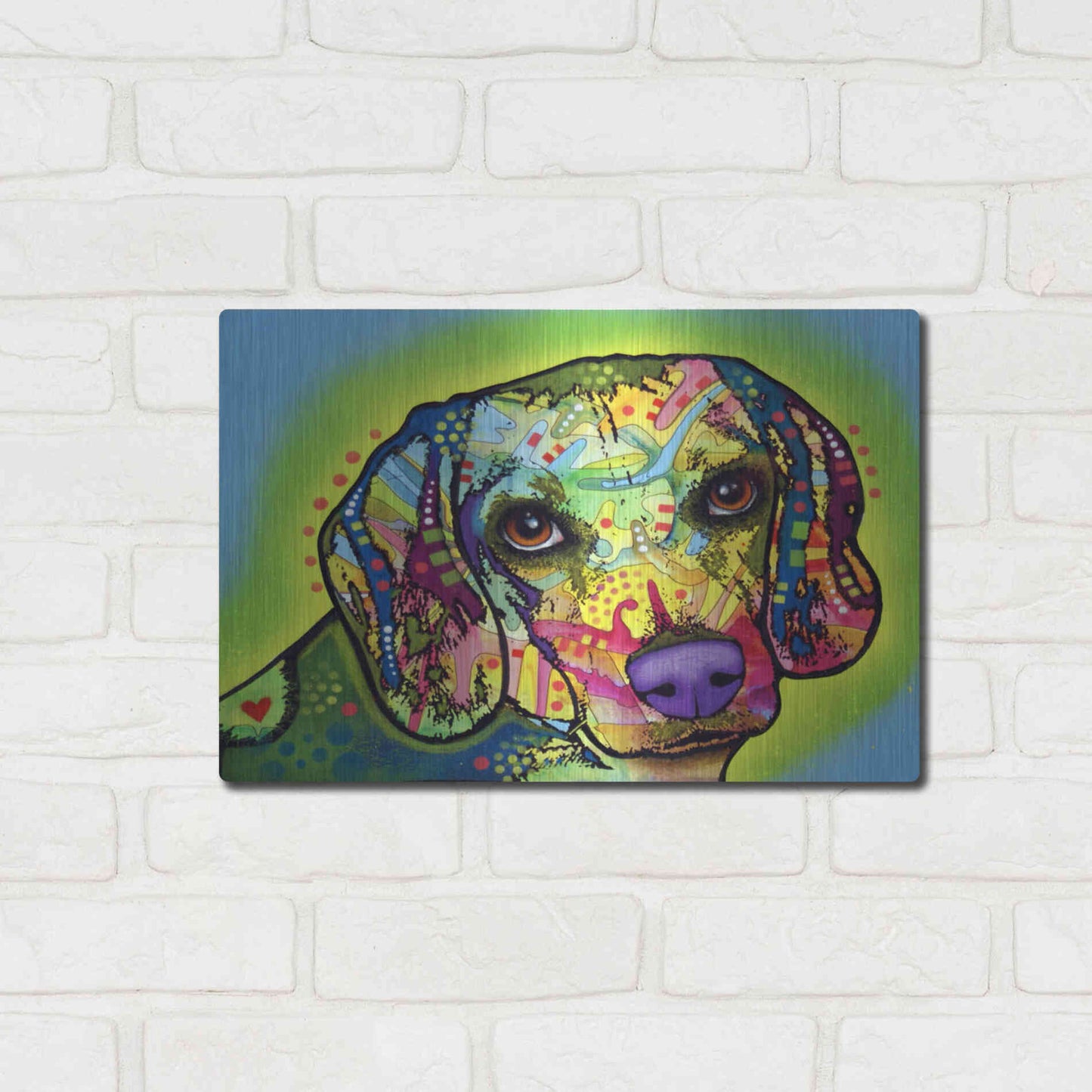 Luxe Metal Art 'Beagle' by Dean Russo, Metal Wall Art,16x12