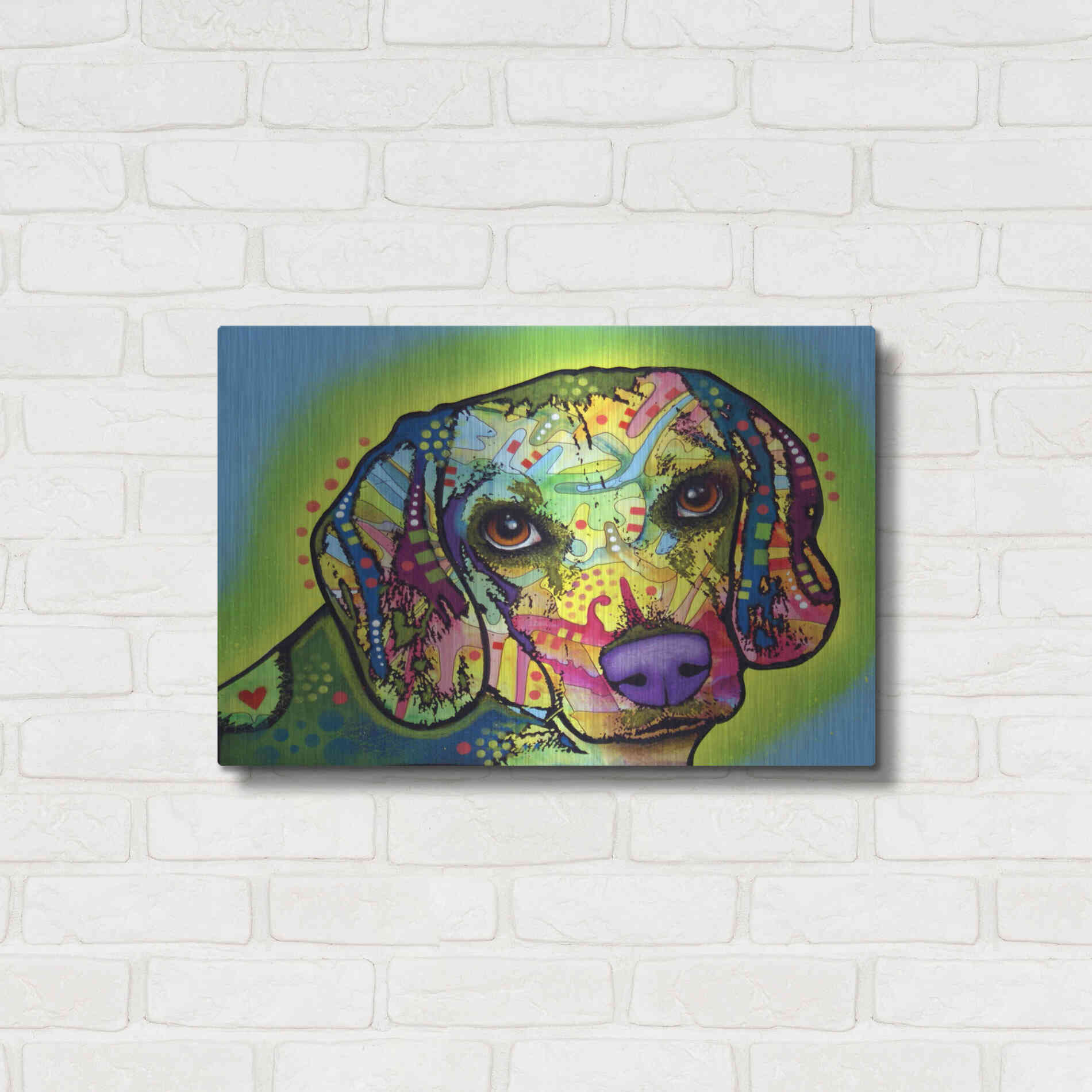 Luxe Metal Art 'Beagle' by Dean Russo, Metal Wall Art,24x16