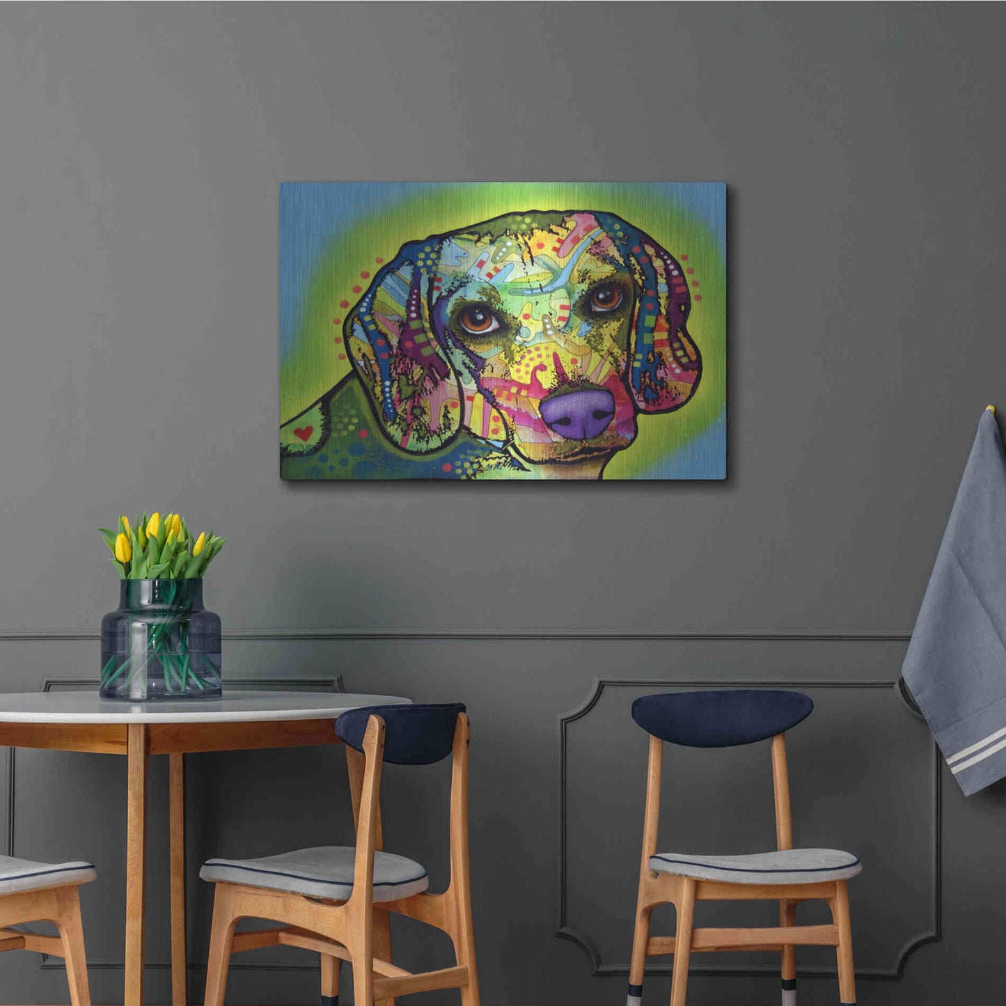 Luxe Metal Art 'Beagle' by Dean Russo, Metal Wall Art,36x24