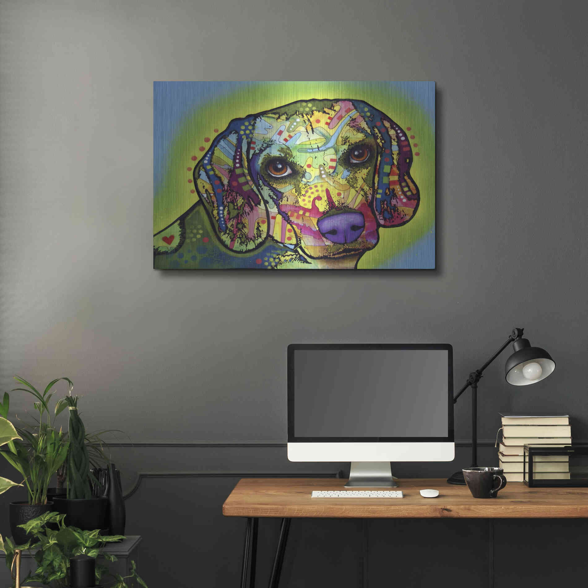 Luxe Metal Art 'Beagle' by Dean Russo, Metal Wall Art,36x24