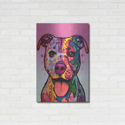 Luxe Metal Art 'Cherish The Pitbull' by Dean Russo, Metal Wall Art,24x36