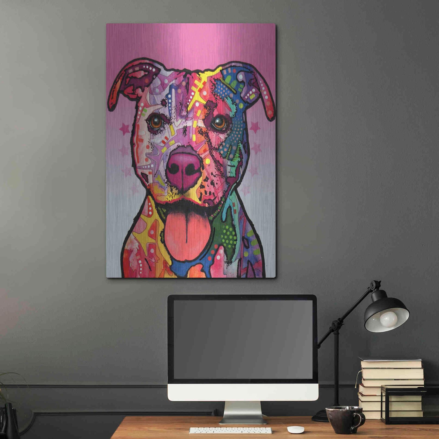 Luxe Metal Art 'Cherish The Pitbull' by Dean Russo, Metal Wall Art,24x36