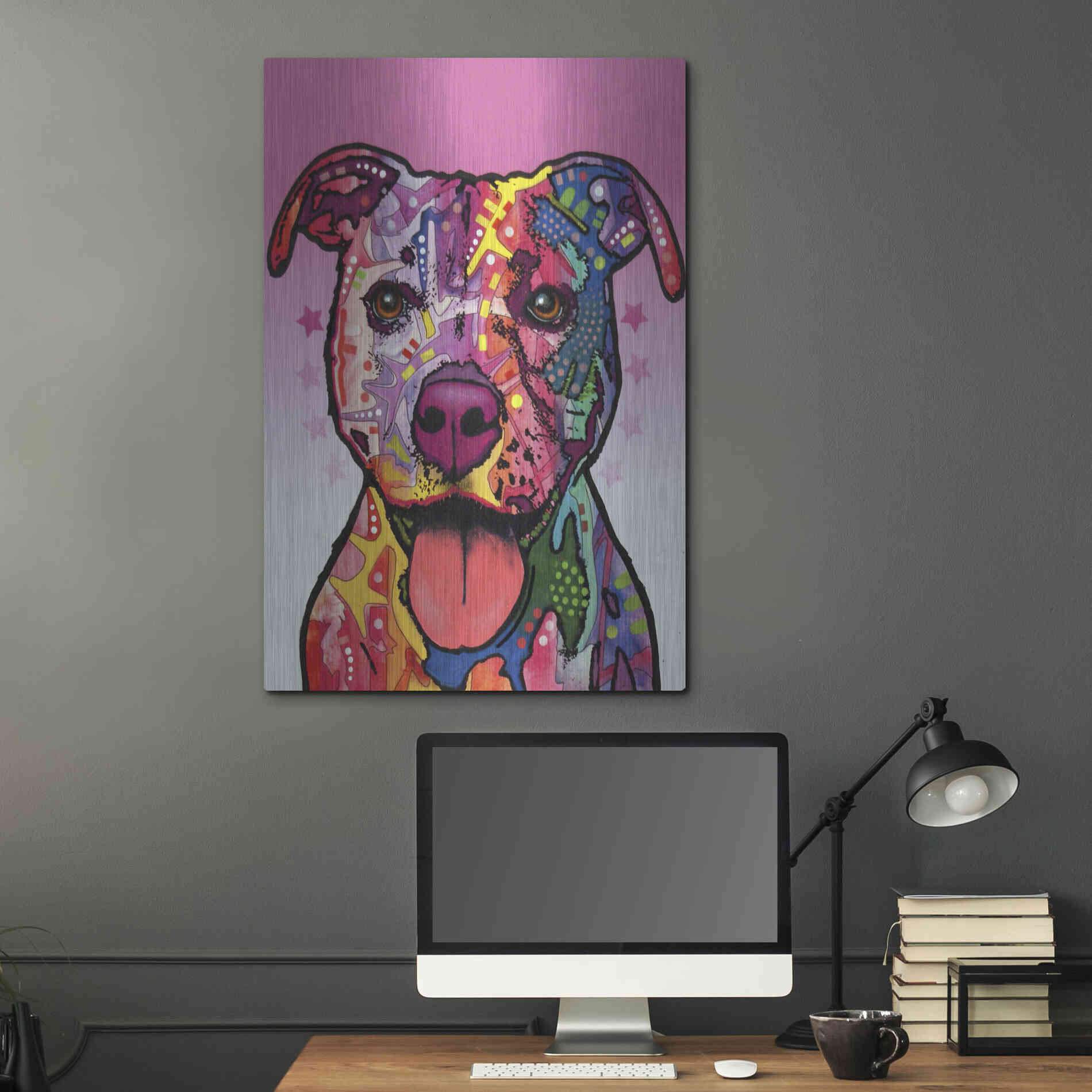 Luxe Metal Art 'Cherish The Pitbull' by Dean Russo, Metal Wall Art,24x36