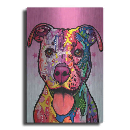 Luxe Metal Art 'Cherish The Pitbull' by Dean Russo, Metal Wall Art