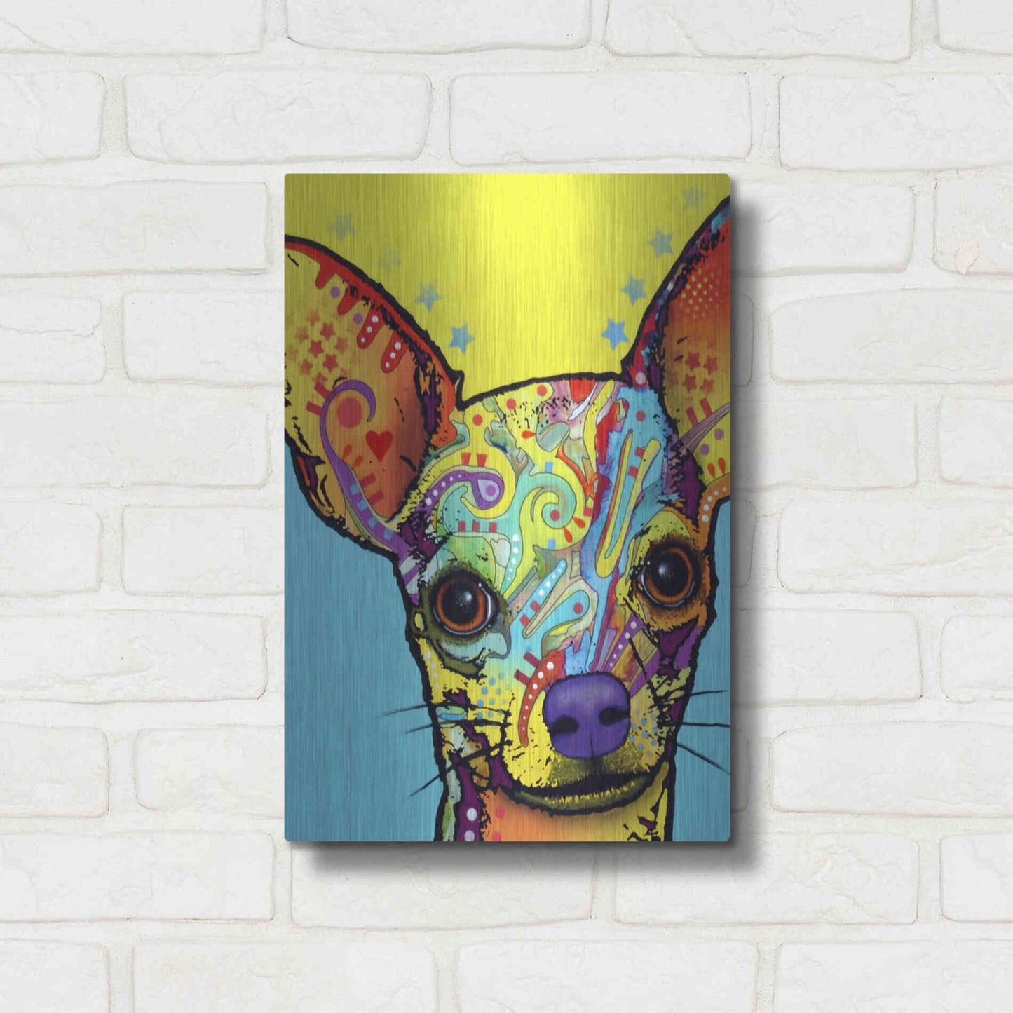 Luxe Metal Art 'Chihuahua I' by Dean Russo, Metal Wall Art,12x16