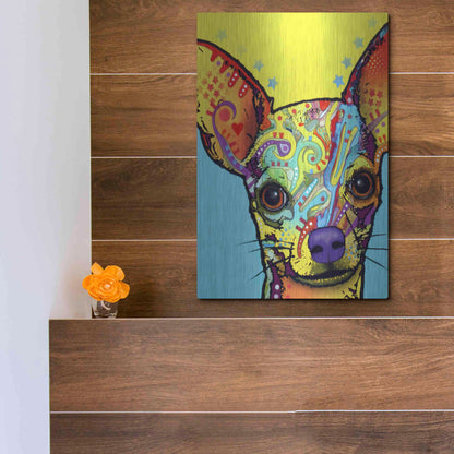 Luxe Metal Art 'Chihuahua I' by Dean Russo, Metal Wall Art,12x16