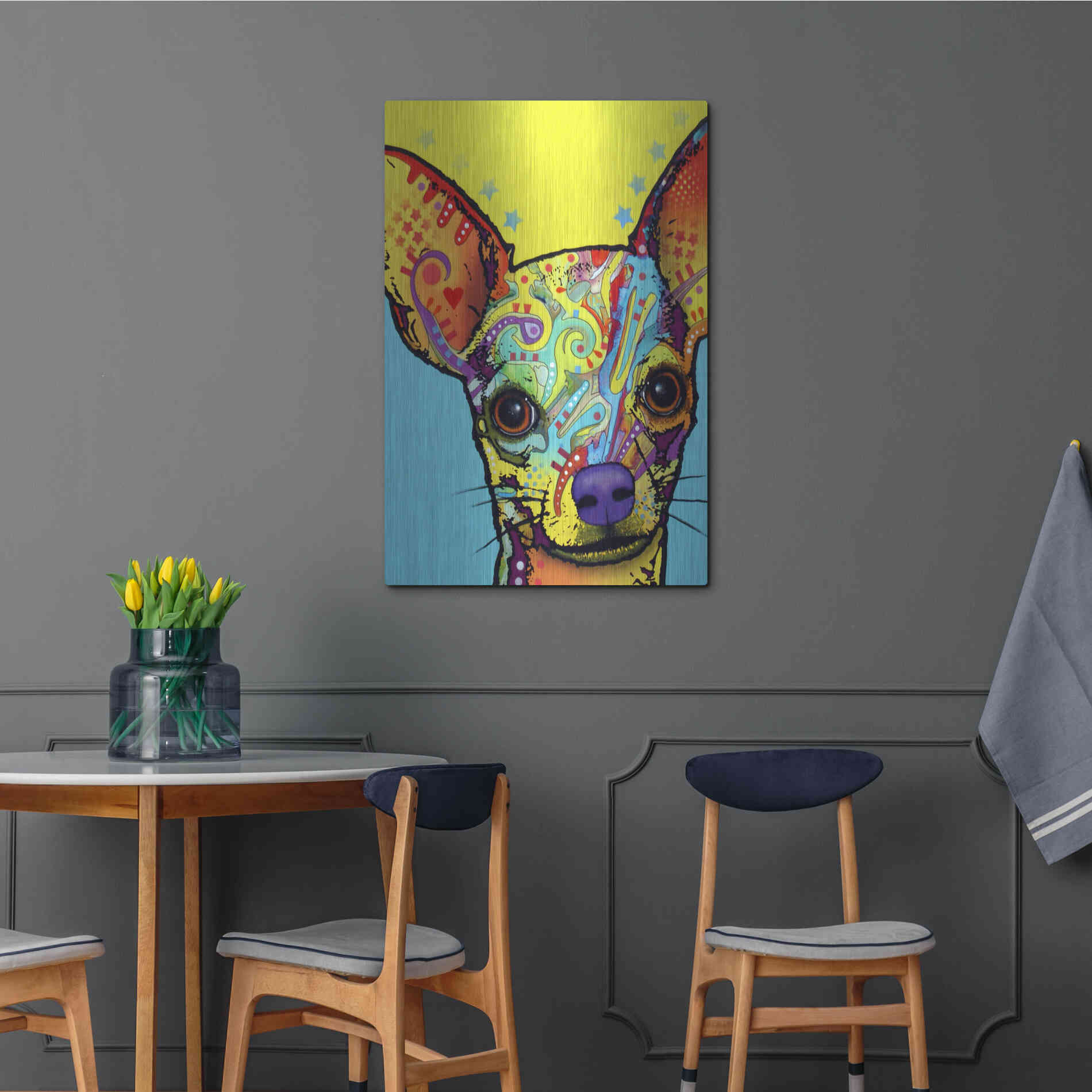 Luxe Metal Art 'Chihuahua I' by Dean Russo, Metal Wall Art,24x36