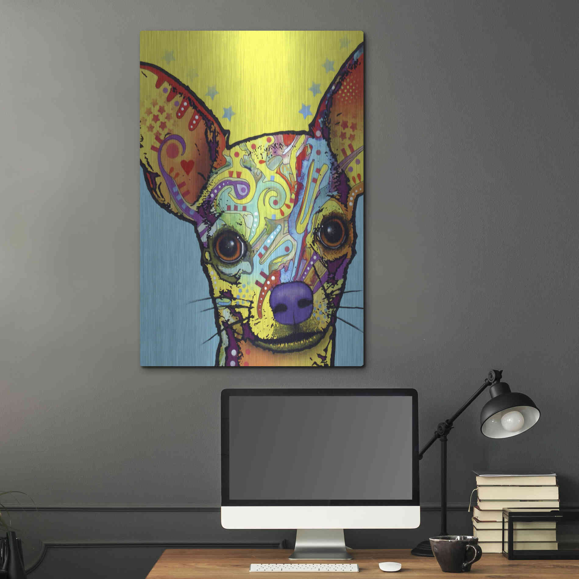 Luxe Metal Art 'Chihuahua I' by Dean Russo, Metal Wall Art,24x36