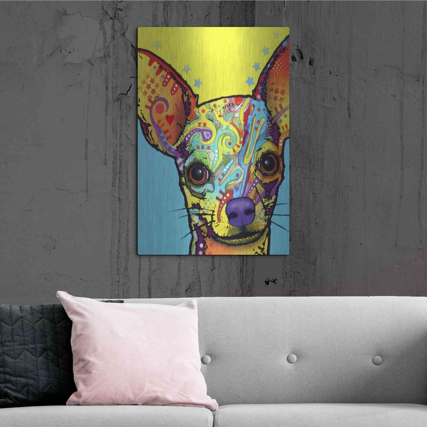 Luxe Metal Art 'Chihuahua I' by Dean Russo, Metal Wall Art,24x36