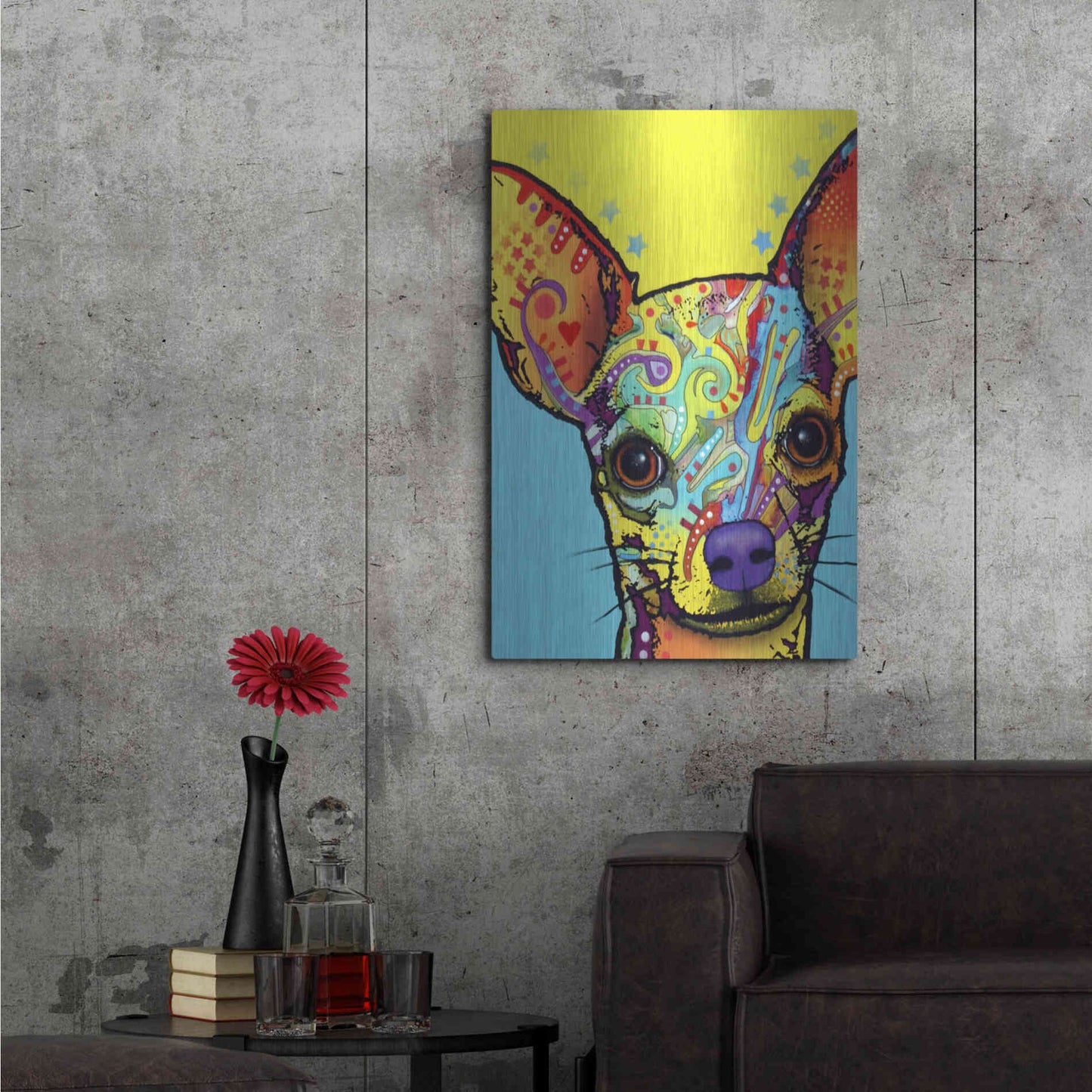 Luxe Metal Art 'Chihuahua I' by Dean Russo, Metal Wall Art,24x36