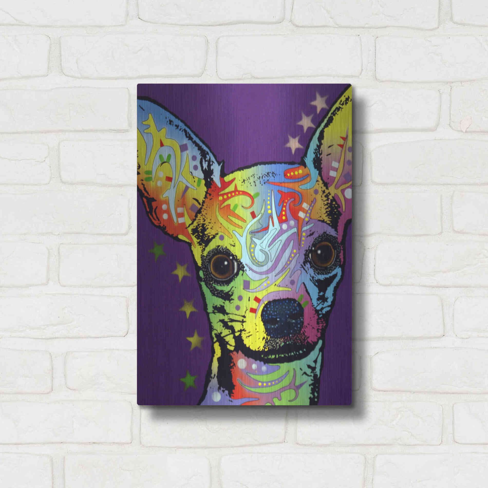 Luxe Metal Art 'Chihuahua Ii' by Dean Russo, Metal Wall Art,12x16