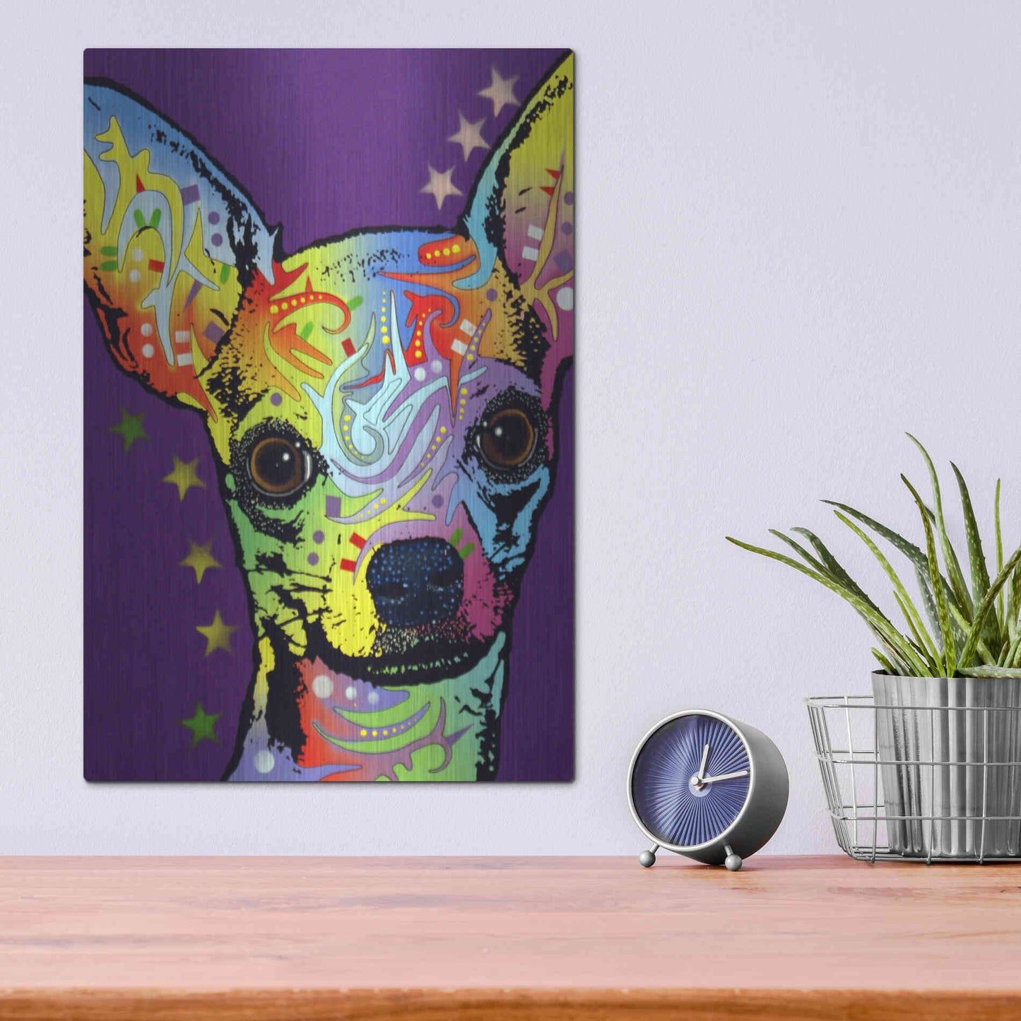 Luxe Metal Art 'Chihuahua Ii' by Dean Russo, Metal Wall Art,12x16