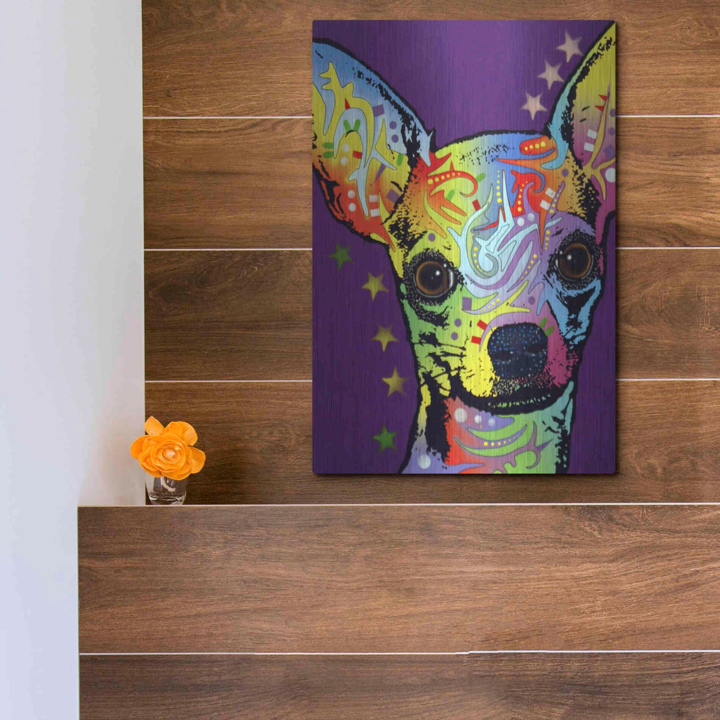 Luxe Metal Art 'Chihuahua Ii' by Dean Russo, Metal Wall Art,12x16