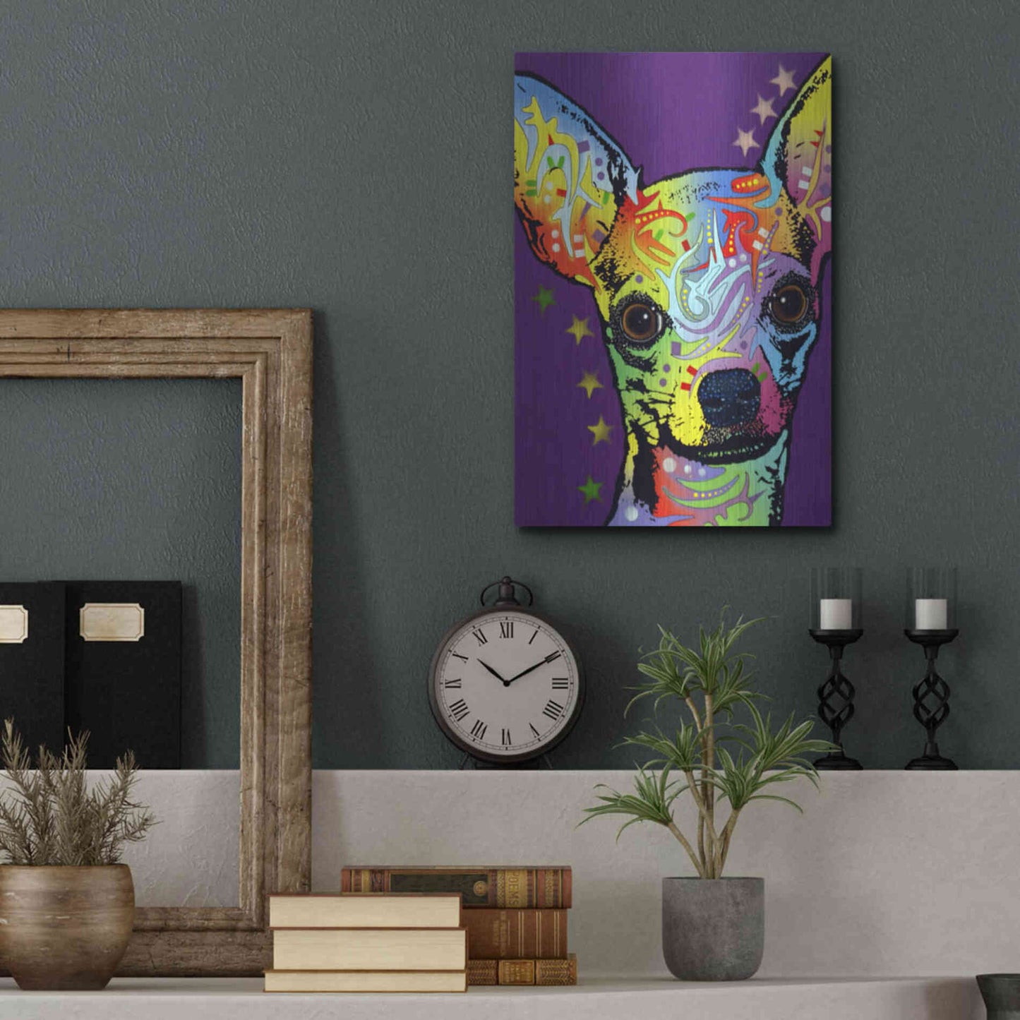 Luxe Metal Art 'Chihuahua Ii' by Dean Russo, Metal Wall Art,12x16