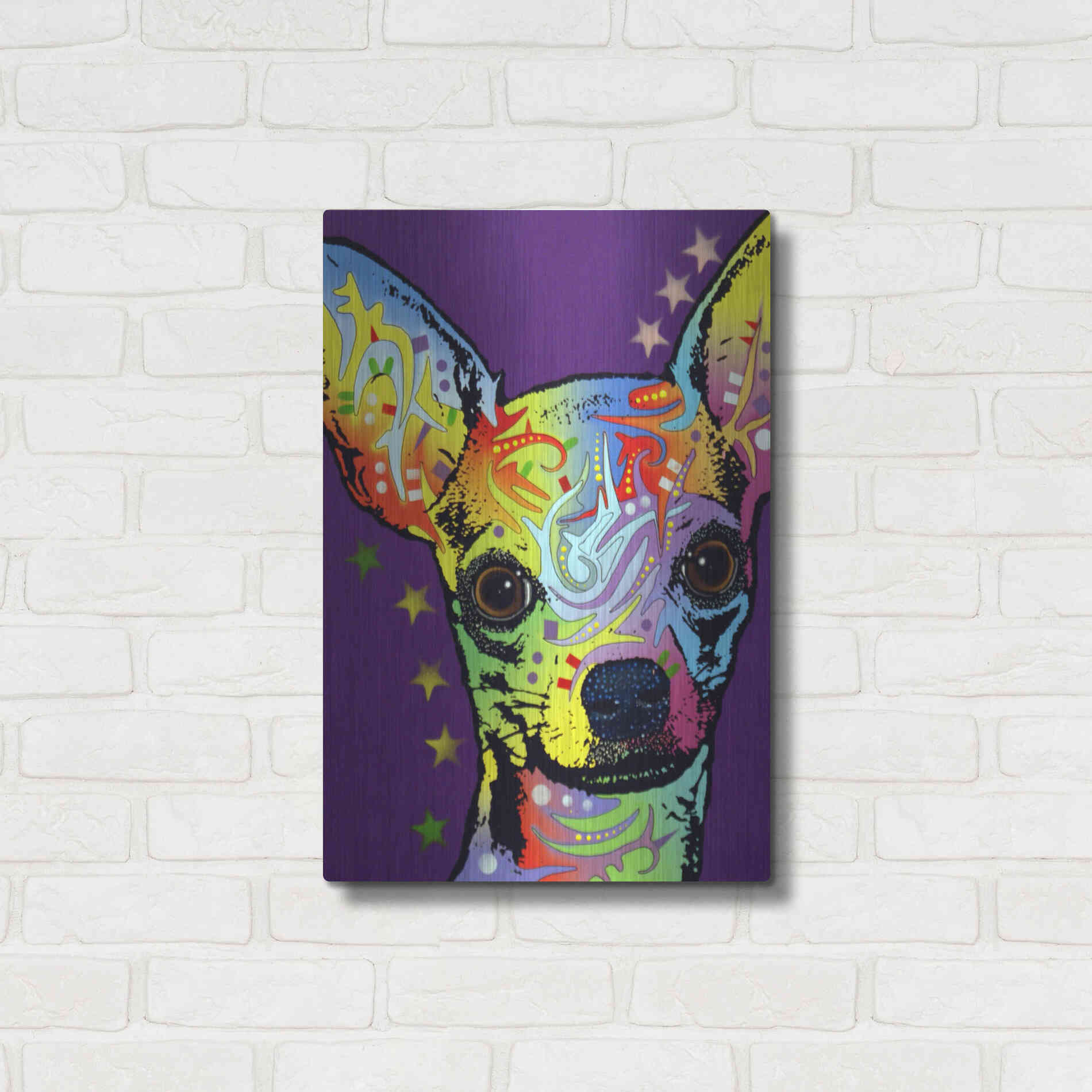 Luxe Metal Art 'Chihuahua Ii' by Dean Russo, Metal Wall Art,16x24