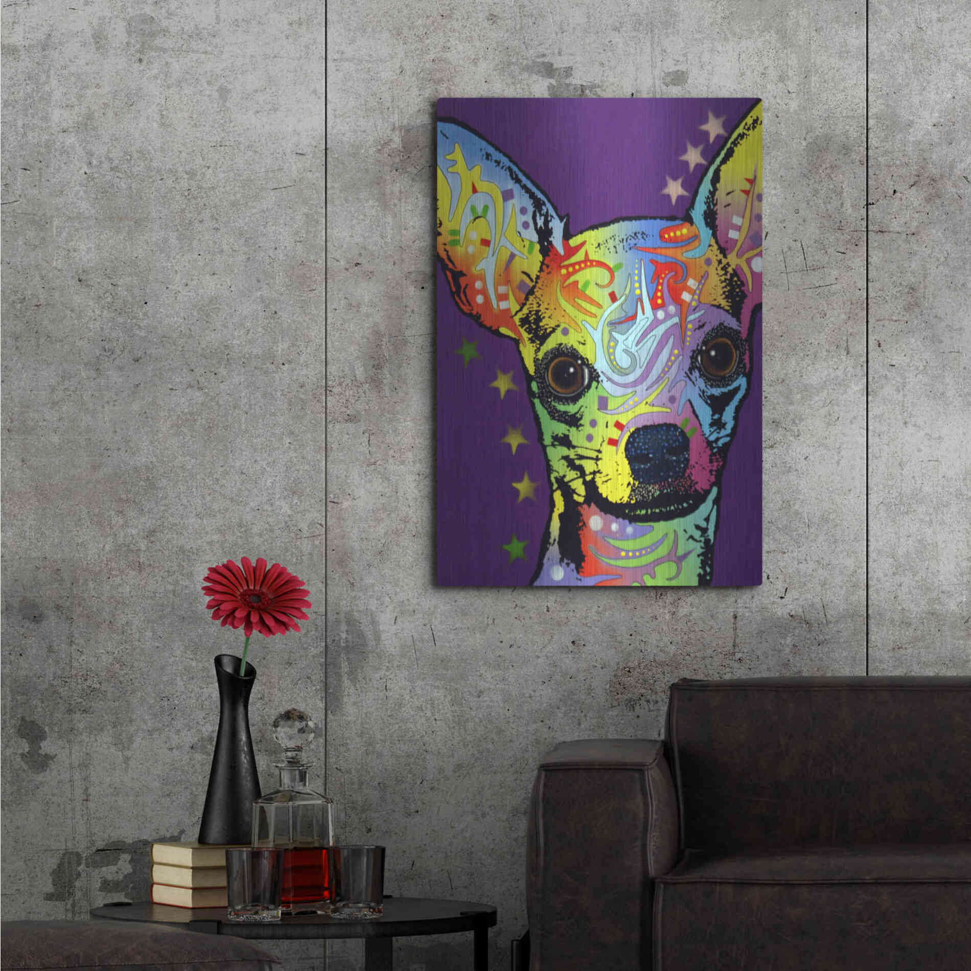 Luxe Metal Art 'Chihuahua Ii' by Dean Russo, Metal Wall Art,24x36