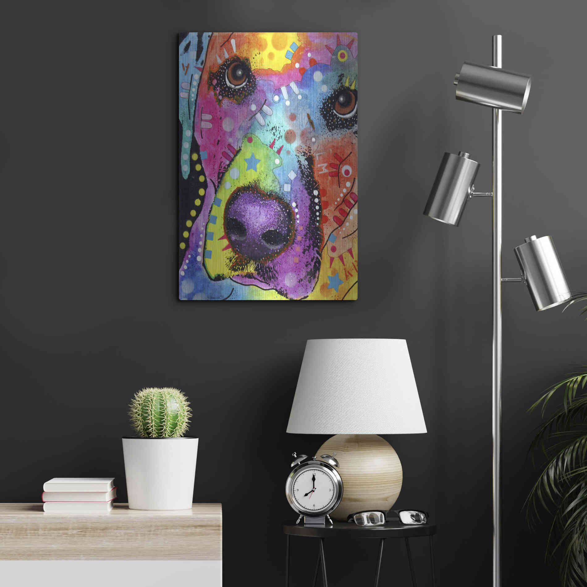 Luxe Metal Art 'Closeup Labrador' by Dean Russo, Metal Wall Art,16x24