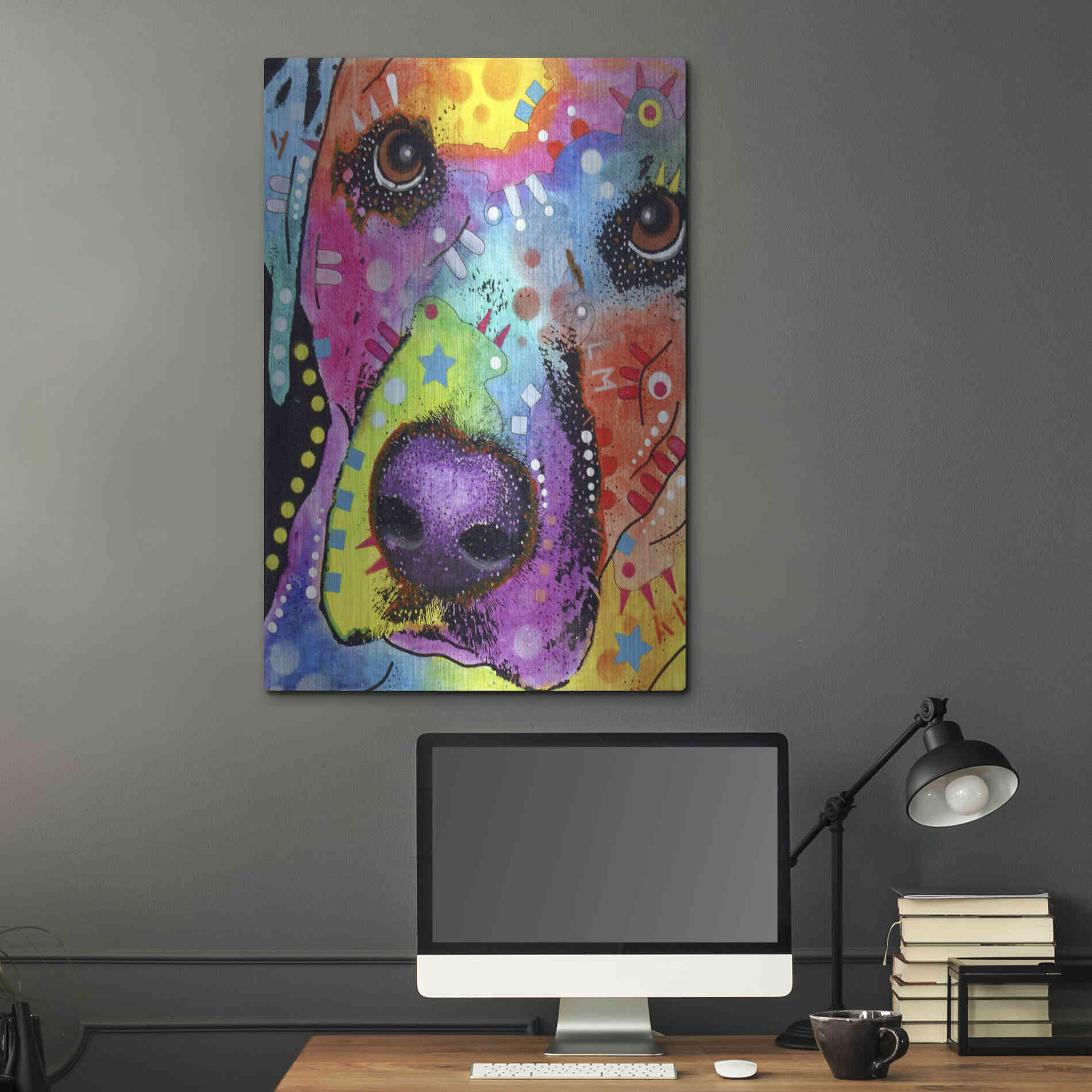 Luxe Metal Art 'Closeup Labrador' by Dean Russo, Metal Wall Art,24x36
