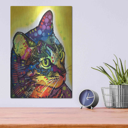 Luxe Metal Art 'Confident Cat' by Dean Russo, Metal Wall Art,12x16