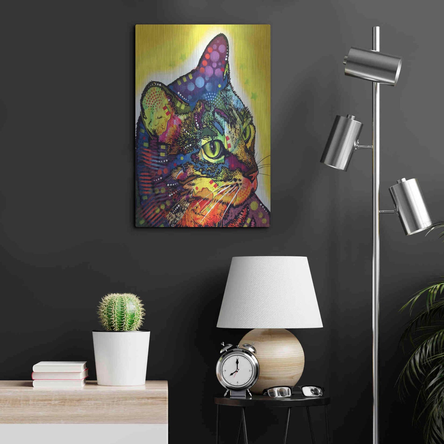 Luxe Metal Art 'Confident Cat' by Dean Russo, Metal Wall Art,16x24