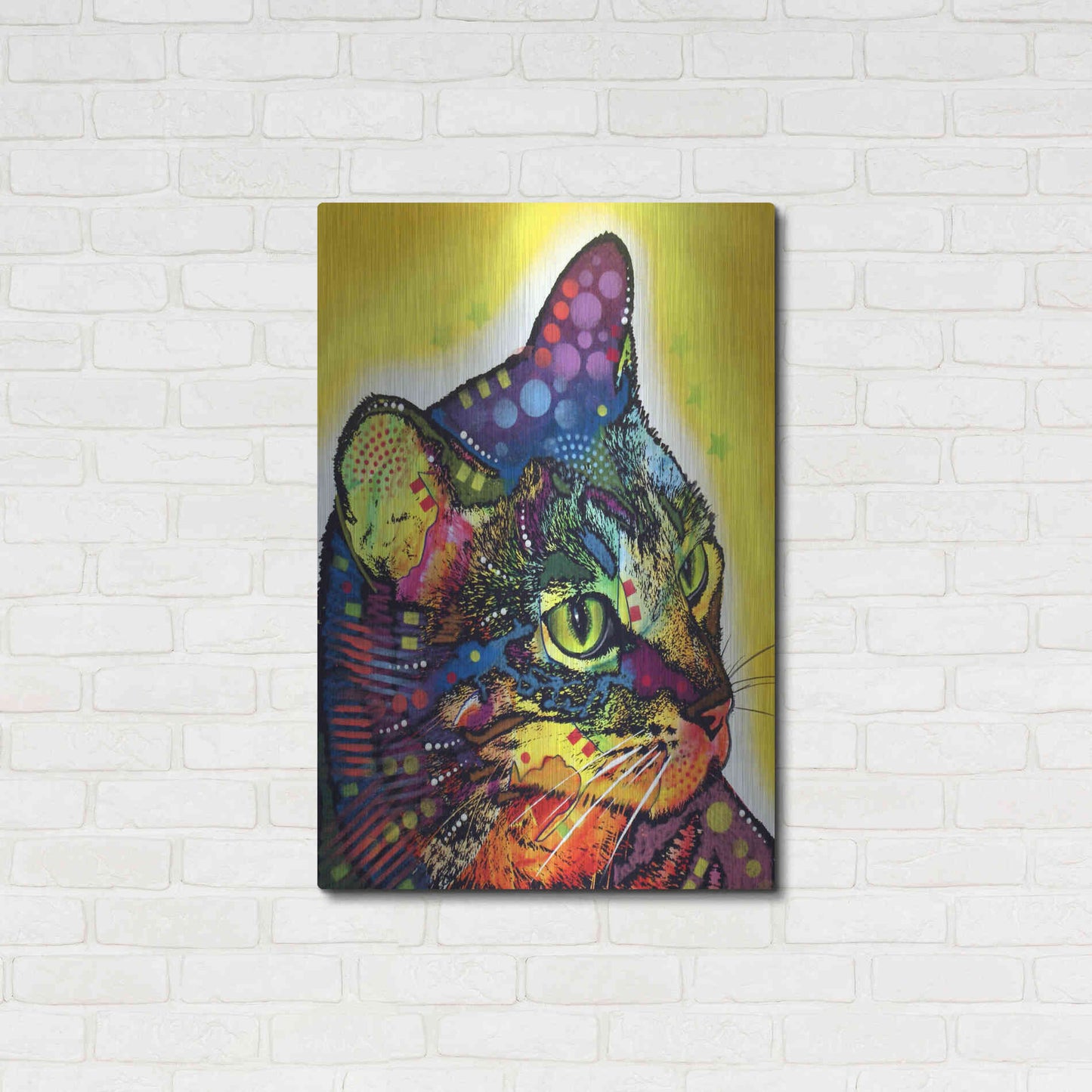 Luxe Metal Art 'Confident Cat' by Dean Russo, Metal Wall Art,24x36