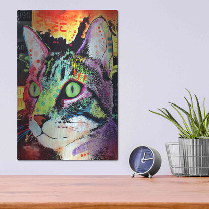 Luxe Metal Art 'Curiosity Cat' by Dean Russo, Metal Wall Art,12x16