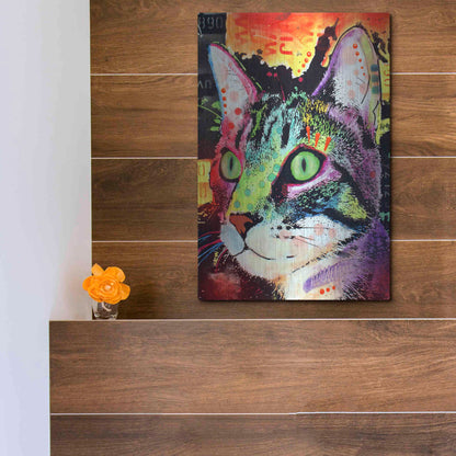 Luxe Metal Art 'Curiosity Cat' by Dean Russo, Metal Wall Art,12x16
