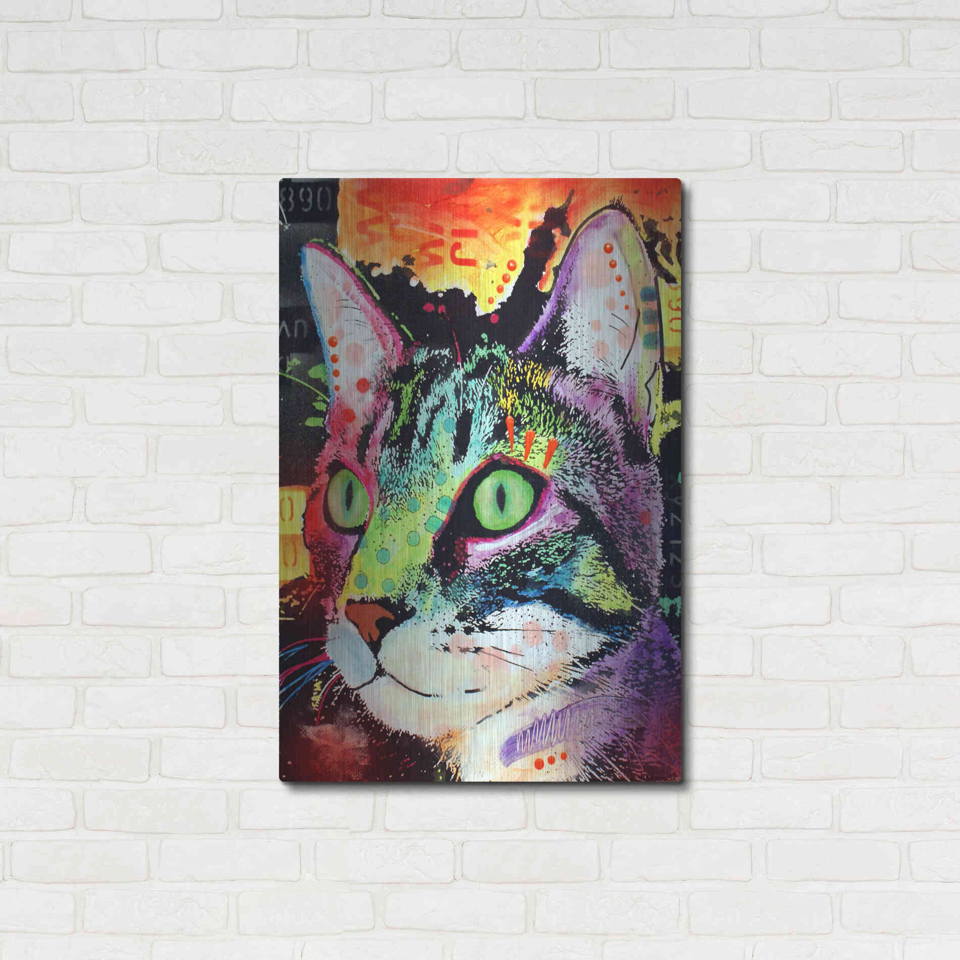 Luxe Metal Art 'Curiosity Cat' by Dean Russo, Metal Wall Art,24x36