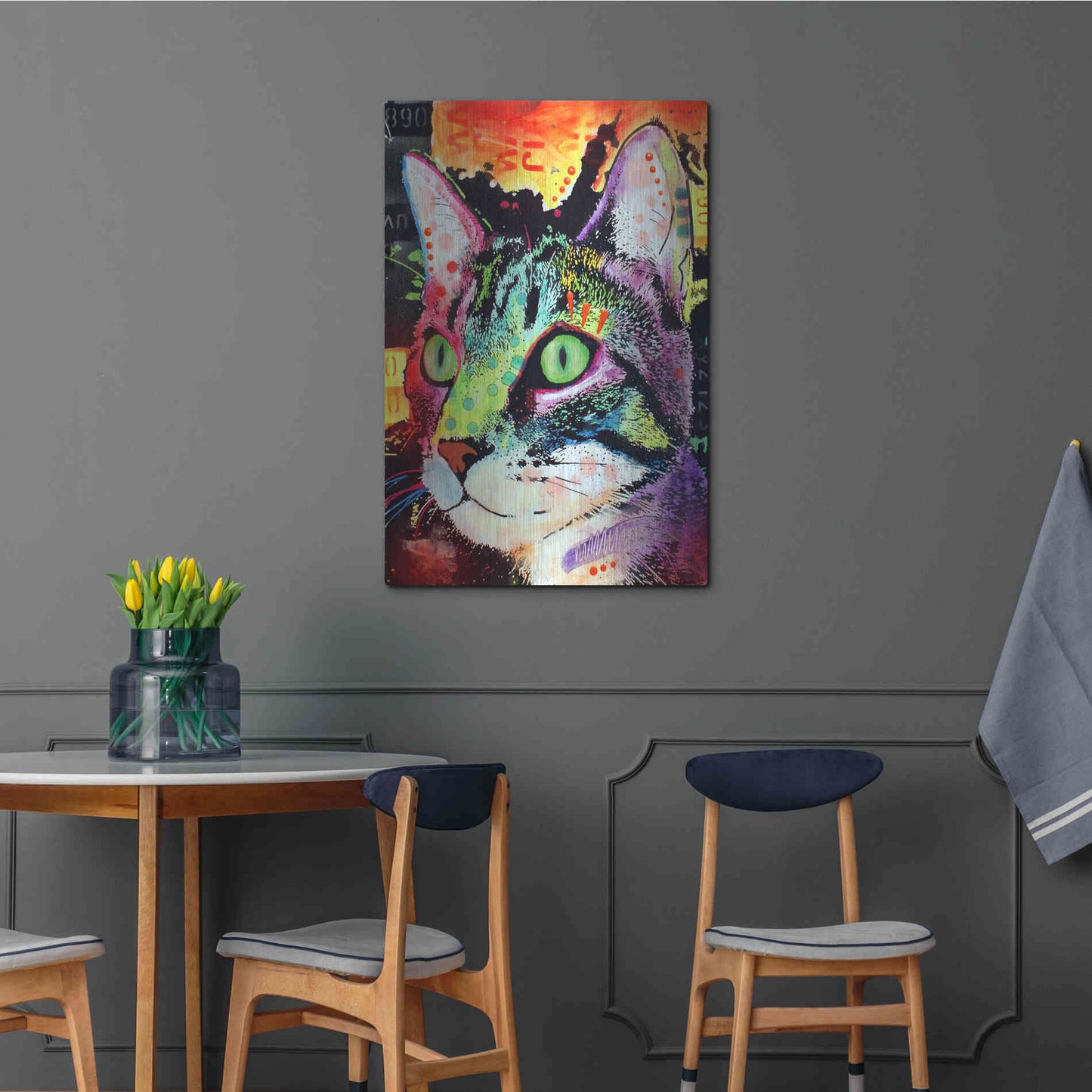 Luxe Metal Art 'Curiosity Cat' by Dean Russo, Metal Wall Art,24x36