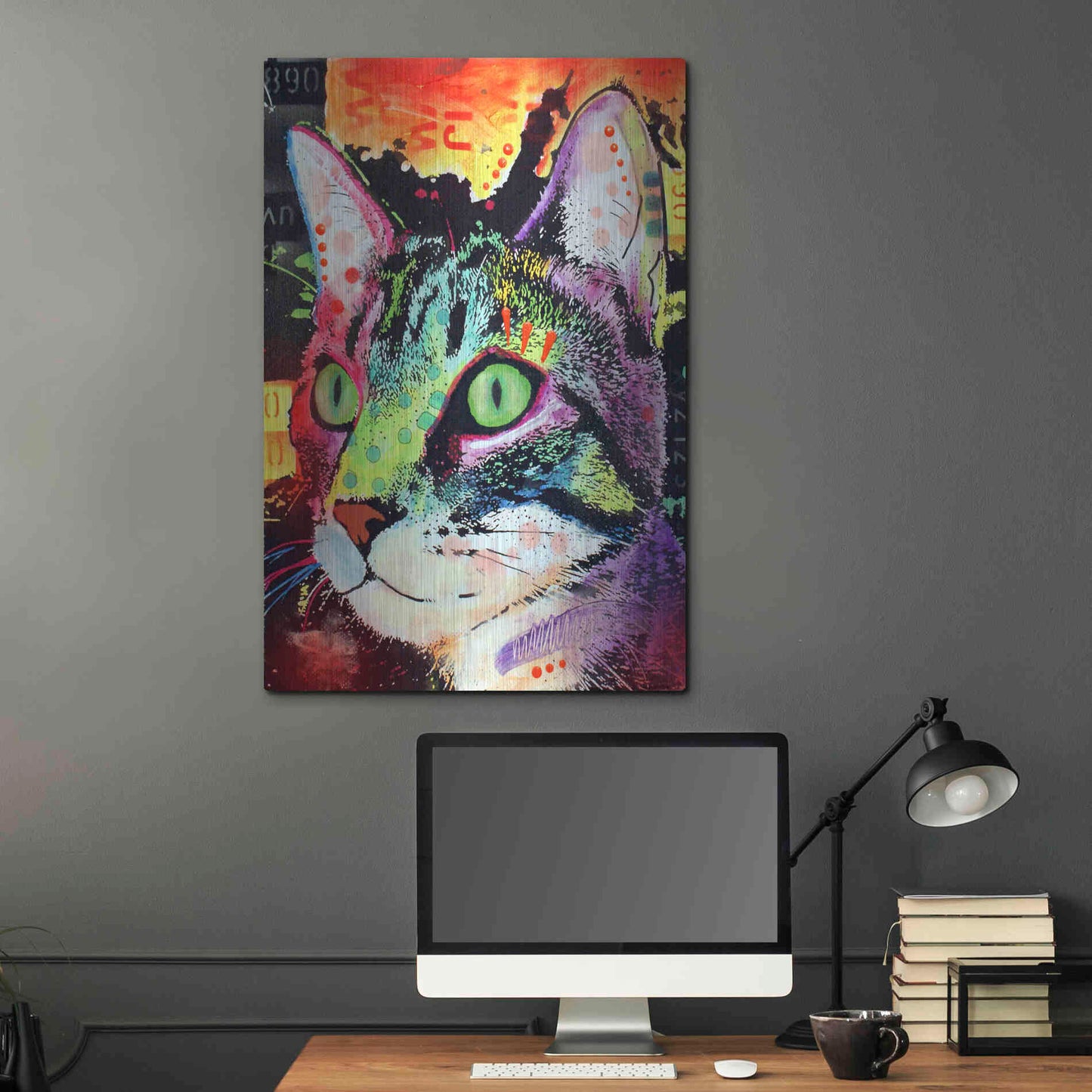Luxe Metal Art 'Curiosity Cat' by Dean Russo, Metal Wall Art,24x36