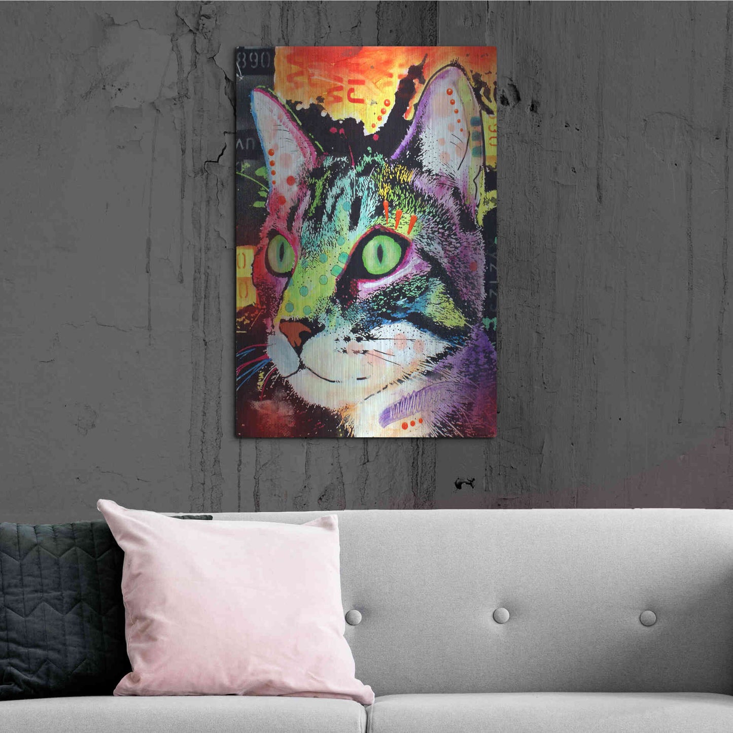 Luxe Metal Art 'Curiosity Cat' by Dean Russo, Metal Wall Art,24x36