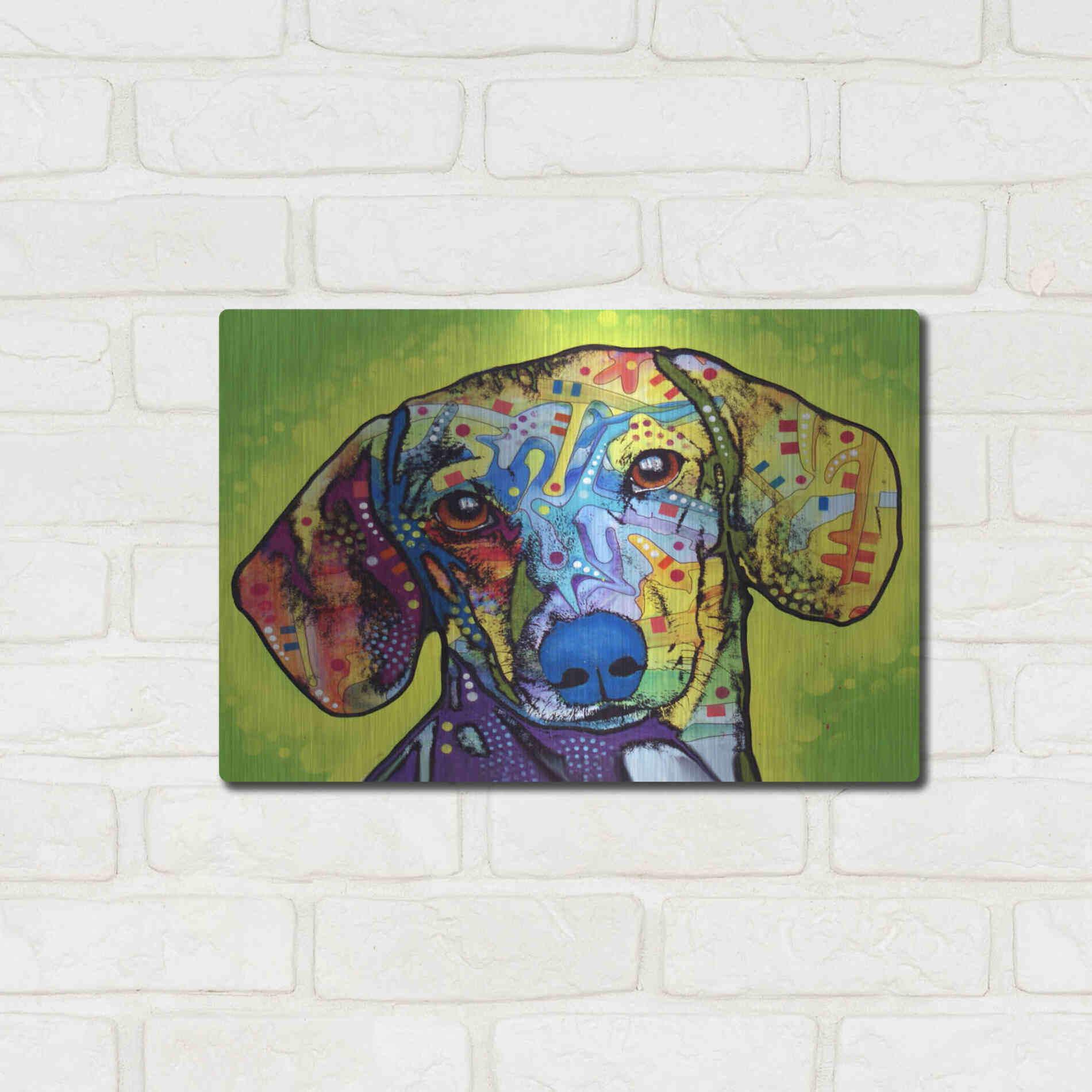 Luxe Metal Art 'Dachshund' by Dean Russo, Metal Wall Art,16x12