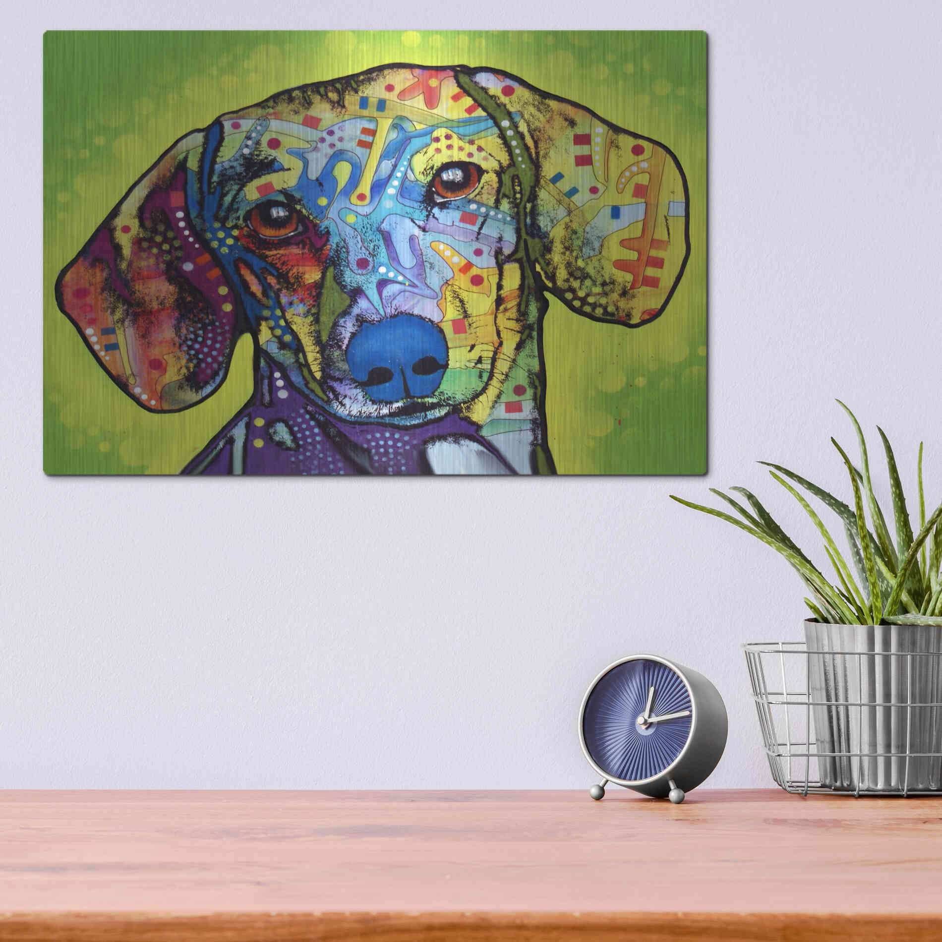 Luxe Metal Art 'Dachshund' by Dean Russo, Metal Wall Art,16x12