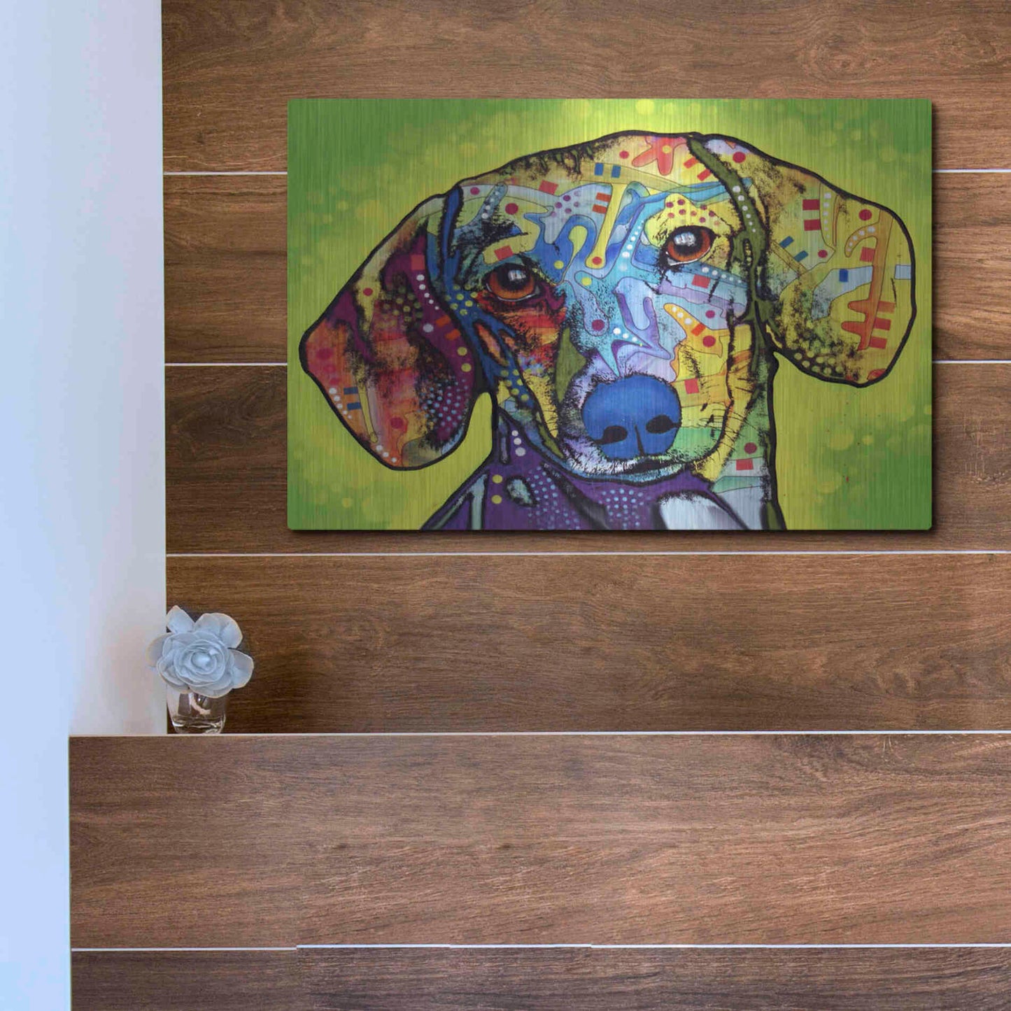 Luxe Metal Art 'Dachshund' by Dean Russo, Metal Wall Art,16x12