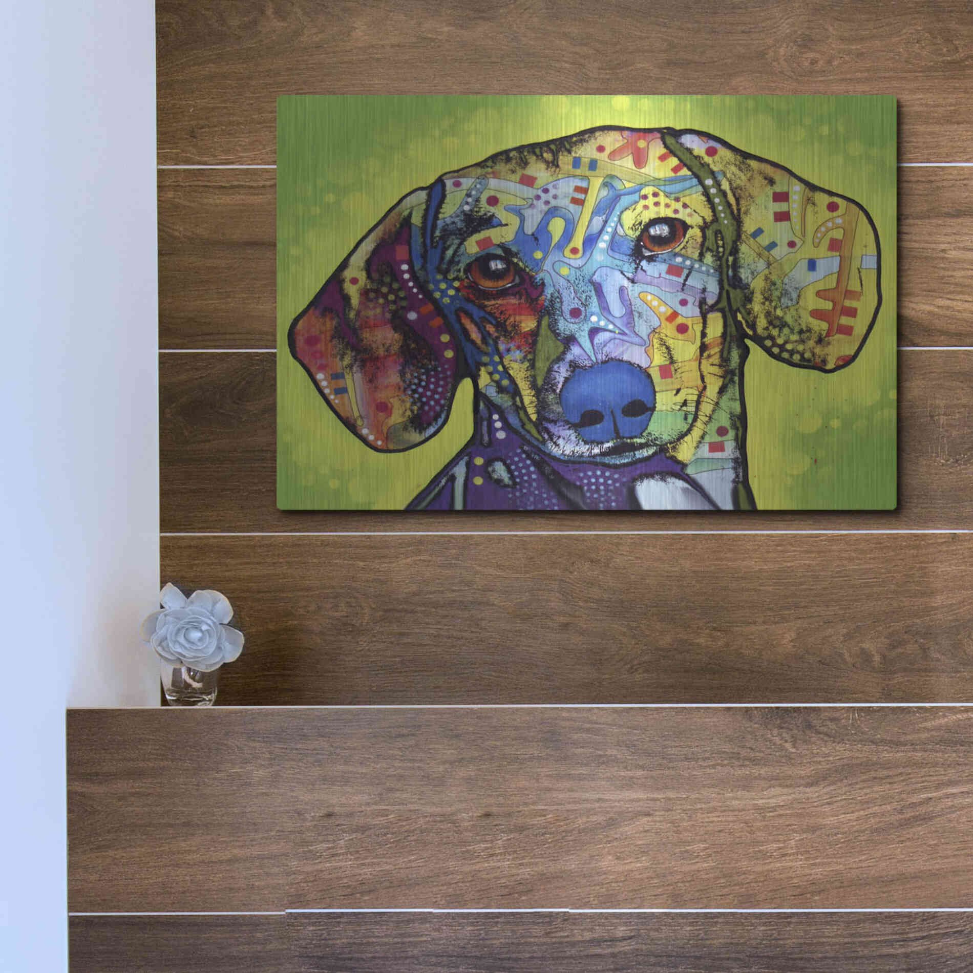 Luxe Metal Art 'Dachshund' by Dean Russo, Metal Wall Art,16x12