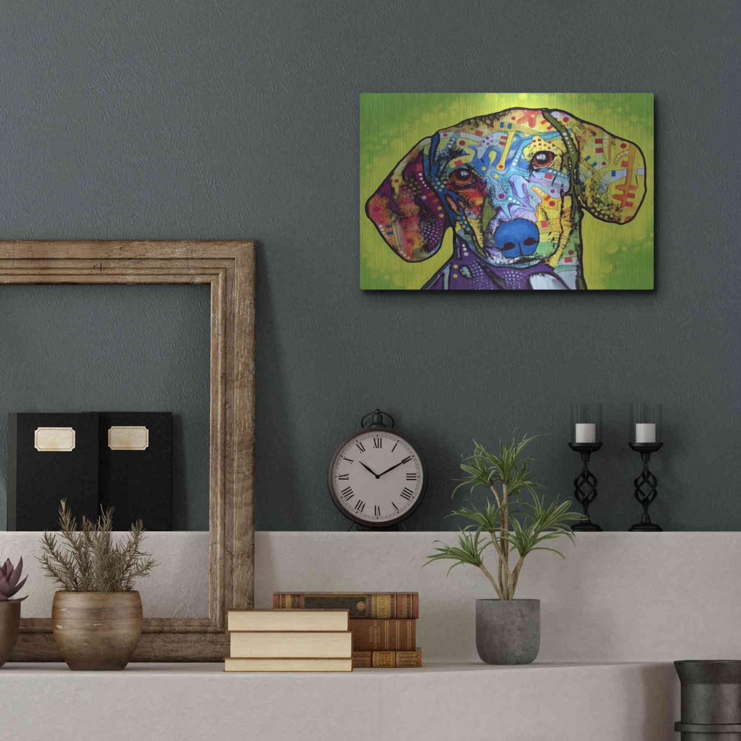 Luxe Metal Art 'Dachshund' by Dean Russo, Metal Wall Art,16x12