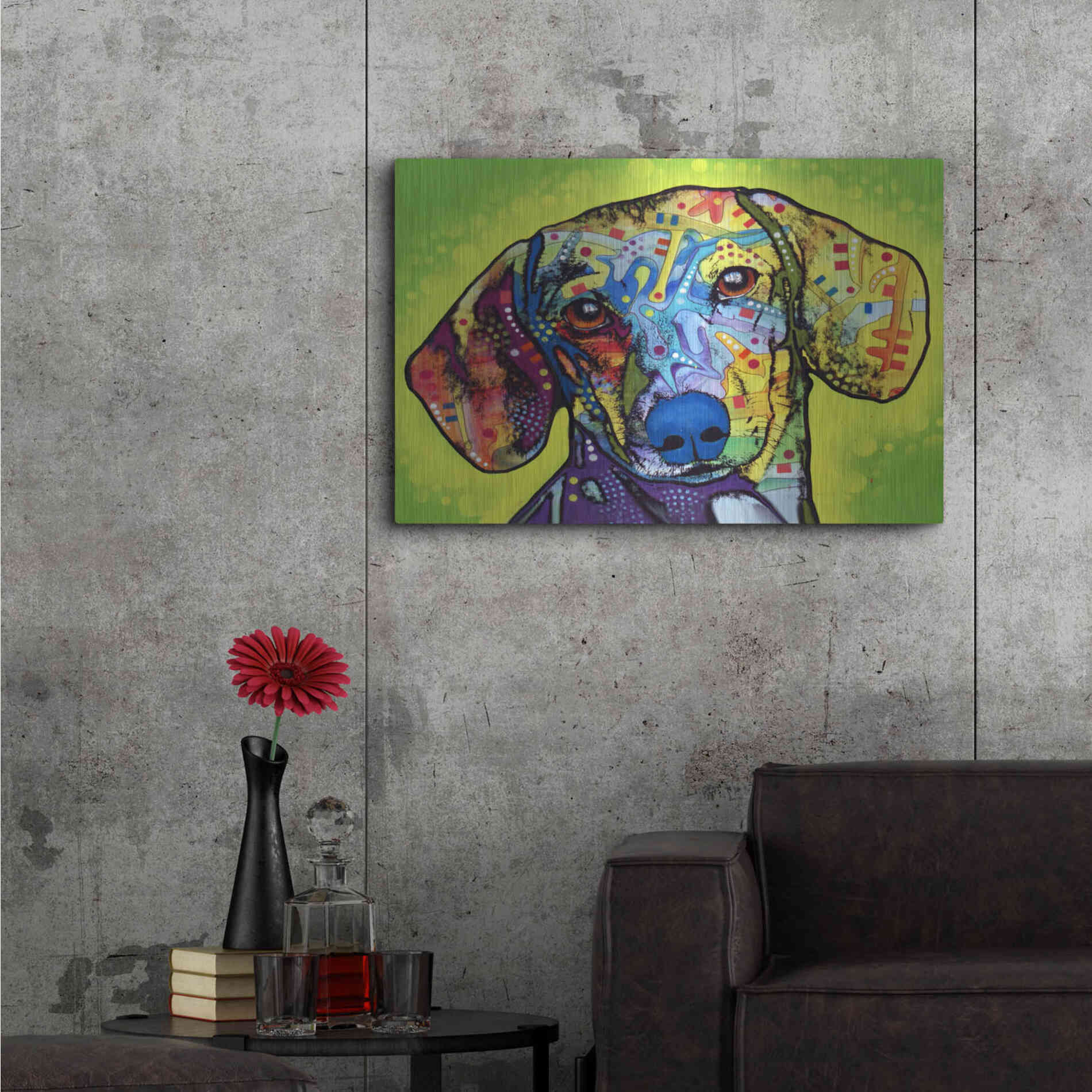 Luxe Metal Art 'Dachshund' by Dean Russo, Metal Wall Art,36x24