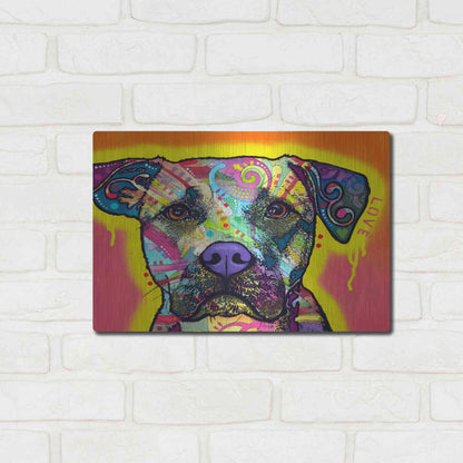 Luxe Metal Art 'Drip Love' by Dean Russo, Metal Wall Art,16x12